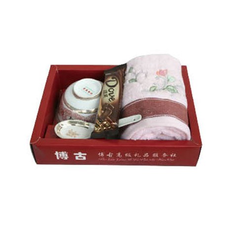 A01双莲花，银寿碗，红精品套装